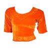 Orange Velvet Top Choli For Bollywood Sari Size M