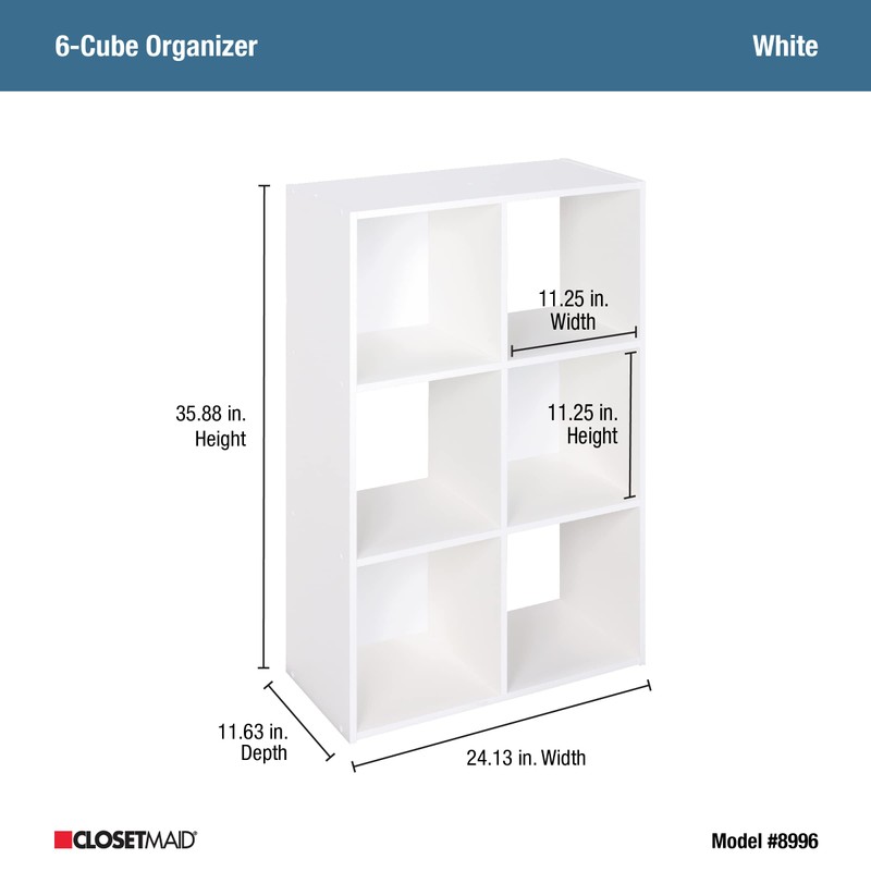 ClosetMaid Closetmaid Decorative Home Stackable 6 Cube Cubeicals Organizer Storage
