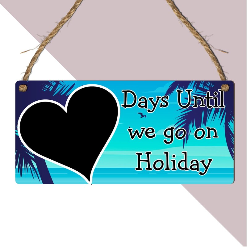 Days Until We Go on Holiday" Countdown Plaque | Beach-Themed