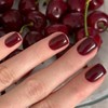 MouyouGlow Press on Nails Short, Squoval Cherry Red Plain Glossy