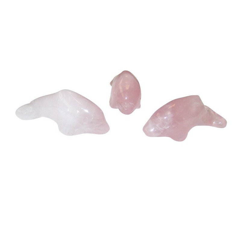 Rose Quartz Gemstone Dolphin 40 x 12.5 mm – Lucky