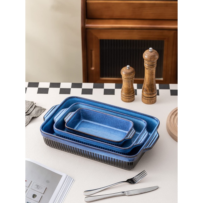 Kanwone Ceramic Baking Dishes, Rectangular Lasagna Pans, Casserole Dishes, Bakeware