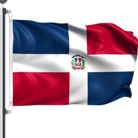 Dominican Republic Flag Large 3x5 Feet with 2 Brass Grommets Dominican National Flag For Party Festival Celebration Sport Activities Garden Home Indoor Outdoor Decoration - Vivid Color