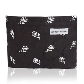 MOTIBACK Kosmetiktasche Damen - Stylische Leopardenmuster Make Up Tasche aus Baumwolle mit Reißverschluss (Weiß/Braun/Schwarz-Rose) - Multifunktionale Schminktasche & Kulturbeutel für Reisen (Schwarz)