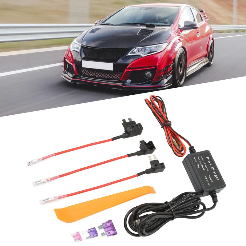 Dash Cam Hardwire Kit MINI USB Adapter High Security 12V‑30V