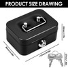 Small Cash Box, Small Safe, Elegant Steel Cash Box, Black
