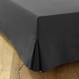 Bed Cover 90 x 190 cm Grey - 4 Ruffles of 30 cm for Adult Bed - Bed Skirt 90 x 190 cm, Bed Skirt 90 x 190 cm - Slatted Frame 90 x 190 cm