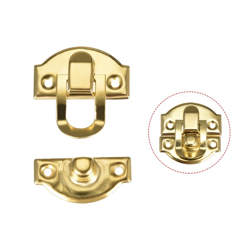 sourcing map Box Latch, Retro Style Small Size Golden Decorative