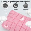 DOB SECHS Cute Quilted Makeup Bag with Handle, Checkered Puffer