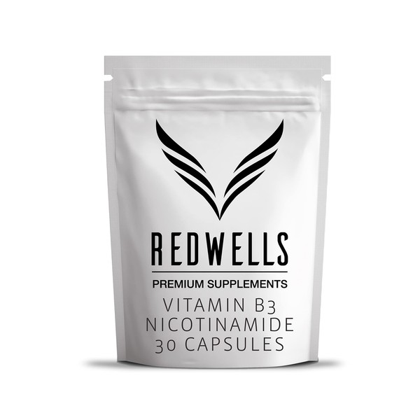 Vitamin B3 Capsules 500mg Nicotinamide REDWELLS No Additives Non Flush