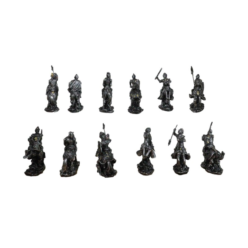 Set of 12 Medieval Armored Cavalry Horse Knights in Suit
