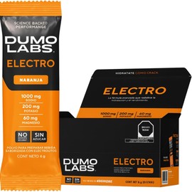 DUMO ELECTRO Electrolitos Orales en polvo sin azucar Suplemento Premium para Hidratación con Sodio, Potasio y Magnesio Electrolitos para Energía, Rendimiento y Recuperación Naranja 30 Porciones (30 pack, Naranja)