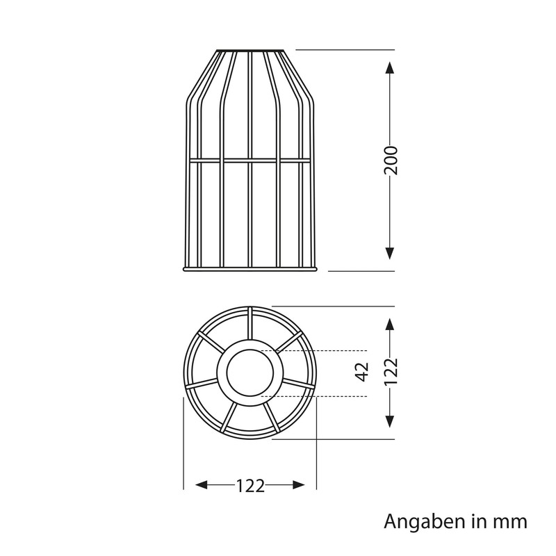 ledscom.de Pack of 3 Cage Lampshade, Black, 122 mm Diameter