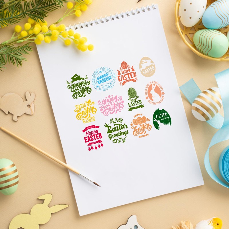 Easter Words Clear Rubber Stamps for Card Making Decorative Easter
