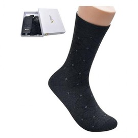 Stylish Diamond Pattern Men's Long Dress Socks for Daily Wear 5 Pairs Random Delivery - 26cm