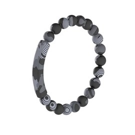 QALO Men & Women's Rush Camo Tranquil Silicone Bracelet, Ultra Comfortable Unisex Bangle, Durable, Water Resistant Bracelet, Black, Small/Medium