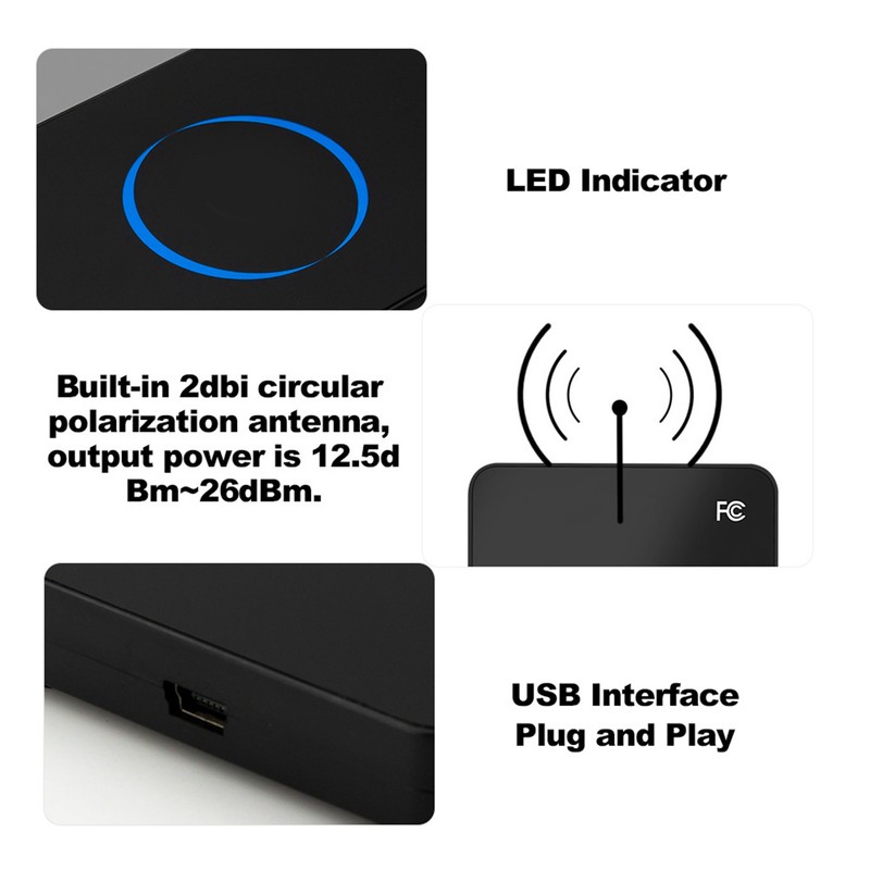 915Mhz RF UHFRFID Smart Contactless ReaderWriter Smart USB Interface Identification