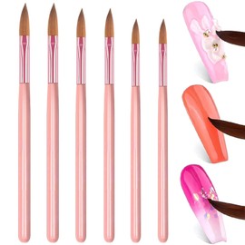 6 PCS Nail Brush Set Manicure tool Professional Nail Brushes Suitable for Acrylic Application Acrylic Powder Nail Extension and 3D Nail Carving Nail Art Manicure Tool