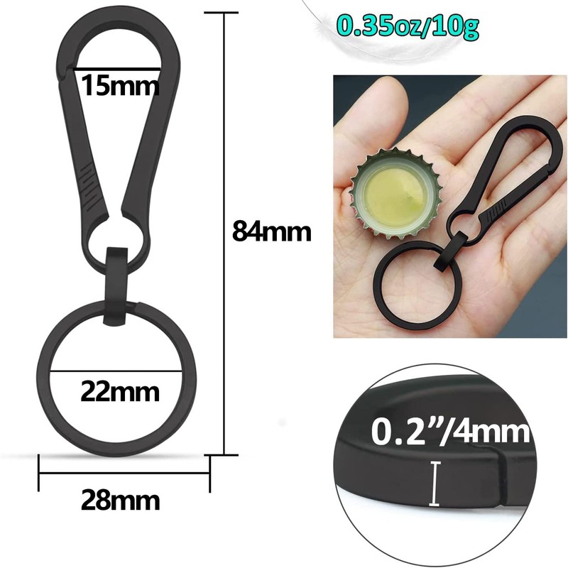 DOKEEP Titanium Alloy Carabiner, Small, Lightweight, Key Chain, Rustproof, Durable,