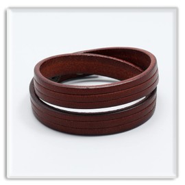 Xusamss Punk Jewelry Wristband Retro Multi Layer Leather Cuff Bracelet(Brown)