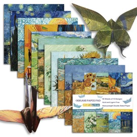 Origami Paper 6x6 Double Sided 50 Sheets 10 Colors origami kit Japanese Chiyo Square Craft Kits Easy Fold Arts Crafts DIY Handwork Beginner Van Gogh