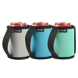 Cosmos 3 Pcs Soft Neoprene Can Cooler Sleeve Anti-Slip Insulator Soda Can Cover Sleeve with Handle Grip fits 12 Oz Standard Size Drink Can for Beverage Beer Can