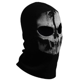 COD Ghost Mask Skull Balaclava MW2 Skeleton Costume Full Head Ski Snood Mask Knitted Windproof Warmer Headwear for Bike Skateboard Motorcycle Snowboard Outdoor Sport, Black03