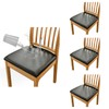 MUKA 4pcs Waterproof PU Leather Dining Chair Seat Covers Removable