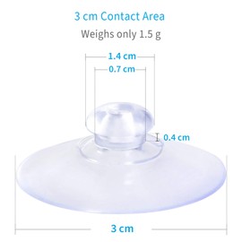 Pawfly Pack of 10 Clear Suction Cups 3 cm PVC Plastic Suction Cups without Hooks for Home Decoration and Organization