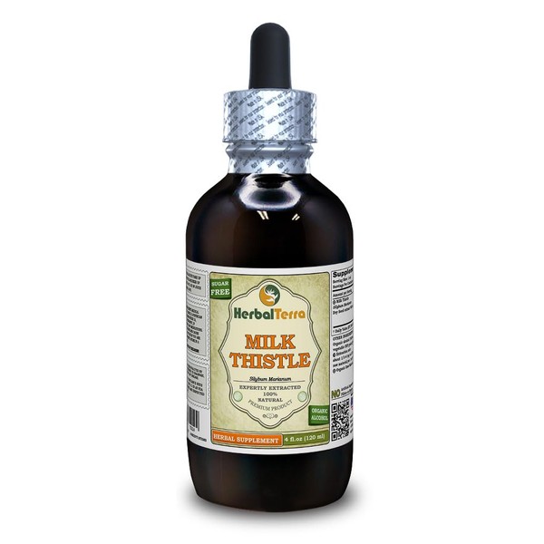 Milk Thistle (Silybum Marianum) Tincture, Organic Dried Seeds Liquid Extract