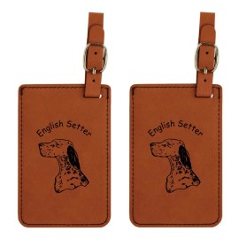 Unbranded L3159 English Setter Head Luggage Tags 2Pk FREE SHIPPING 200 Breeds Available