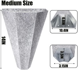Cedilis Galvanized Steel Chicken Cone, Medium Size Poultry Restraining Cone, Flat Back Culling Cone Poultry Killing Cone for Turkeys Broilers, Roasters, Up to 8 Pounds, Easy to Clean