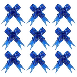 PATIKIL 4" Gift Wrap Bows, 20 Pack Christmas Pull Bow Baskets Present Wrapping Ribbon Bows for Party Ceremony Wedding Decor, Dark Blue