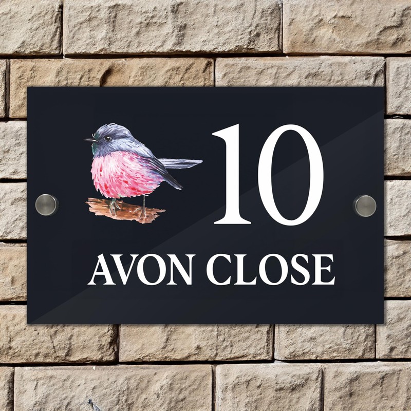 Badgemaster Modern Anthracite House Number Sign Plaque Stainless Steel Standoffs