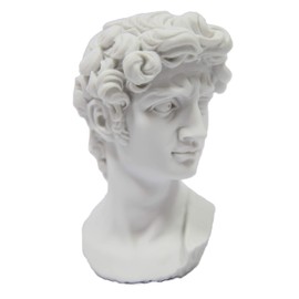 Vittoria Collection 6.5" Bust of David Michelangelo White Italian Statue Sculpture Figurine Figure Home Decor Made in Italy