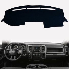 KEEGTBOX Dash Mat Cover Custom Interior Center Console Compatible with Dodge Ram Big Horn Laramie 1500 2500 3500 Pickup 2019 2020 Dashboard mat Covers Accessories (Black Rim)