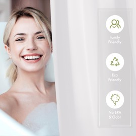 AmazerBath Shower Curtain Liner, 72x72 Plastic White Shower Curtain Liner, Cute Waterproof PEVA Shower Curtains, Lightweight Shower Curtains for Bathroom with Magnets and 12 Grommet Holes