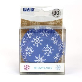 PME Snowflakes Cupcake Cases, Foil Lined - Pack of 30, BC827, White