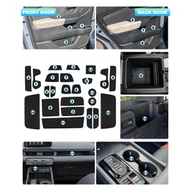 CDEFG 25PCS for 2026 Honda Passport Door Slot Mats Cup Holder Mats 2026 Honda Passport Accessories Console Insert Pocket Rubber Set Console Coaster Liner Pads