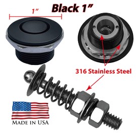 Black 1.00" & 2" Stud Pro Stainless Mini Push Button Latch Hood Pin