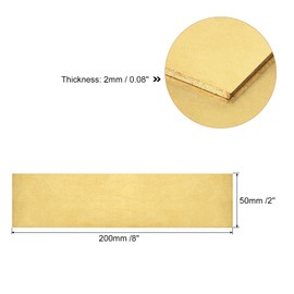 uxcell Brass Sheet, 1Pcs 8" x 2" x 0.08" H62 Metal Sheets Plates for Crafts, Electrical Repairs, Industry