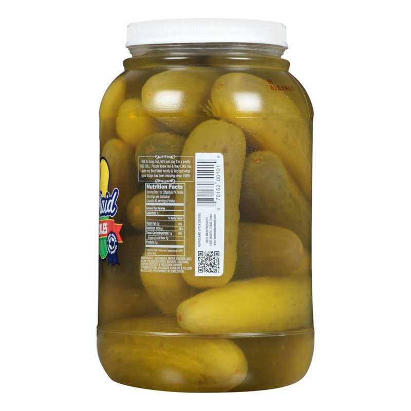 Best Maid Dill Pickles 1 Gal 18-22 Count (4 Pack)