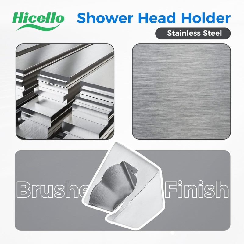 Shower Head Bracket Wall Mount | Hicello Solid Stainless Steel