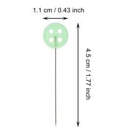 ONLYKXY 100pcs Multicolor Long Straight Pin Sewing Tack Quilting Locating Fixation Needle Positioning Thumbtack for Dressmake Fabric Jewelry DIY Stitch Craft Decoration Corsage Stick (Button Head)