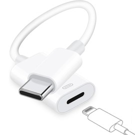 USB C to Lightning Headphone Audio Adapter for iPhone 16 15 Plus Pro Max with Charge Data,Type C Male to Female Lightning Earphone Converter Dongle for iPad Pro Air Mini MacBook