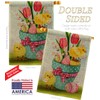 Chicks On Eggs Burlap House Flag Eagle Set Springtime easter