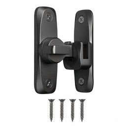 FYHJTRT Sliding Barn Door Lock, Heavy Duty Bolt Lock with 90° and 180° Installation, Black