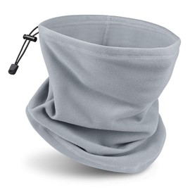 JEEZAO Multifunctional Scarf Tube Scarf Elastic Polar Fleece Neck Warmer Mouth Guard Scarf Windproof for Men Women for Motorcycling Running (Grey)