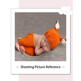 Zeroest Newborn Baby Photoshoot Outfits Fox Hat Pants Newborn Boy Photography Props Infant Girl Phoot Shoot Crochet Knit Photos Set