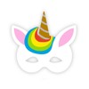 Unicorn Half Face Mask EVA Animal Fancy Dress Costume Accessory